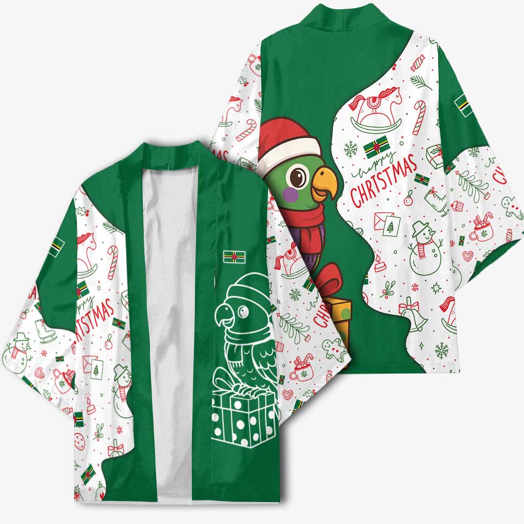Dominica Christmas Kimono with Parrot Gift Box and Festive Pattern Design - Wonder Print Shop