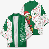 Dominica Christmas Kimono with Parrot Gift Box and Festive Pattern Design - Wonder Print Shop