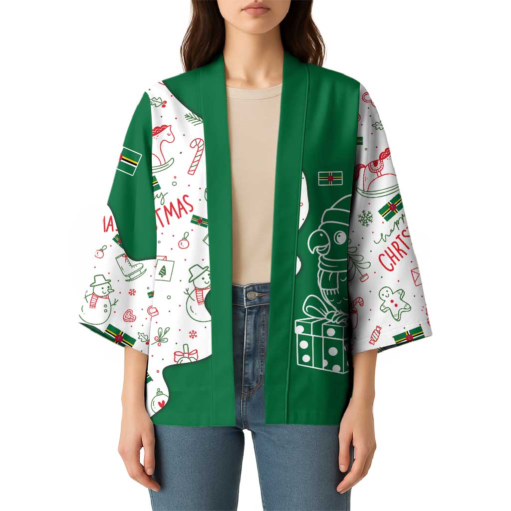 Dominica Christmas Kimono with Parrot Gift Box and Festive Pattern Design - Wonder Print Shop