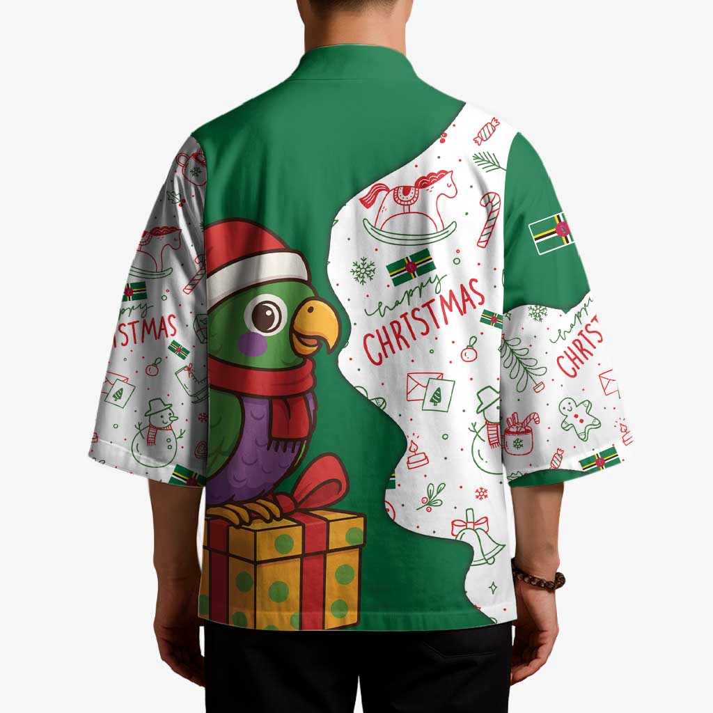 Dominica Christmas Kimono with Parrot Gift Box and Festive Pattern Design - Wonder Print Shop