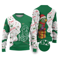 Dominica Christmas Ugly Christmas Sweater with Parrot Gift Box and Festive Pattern Design - Wonder Print Shop