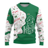 Dominica Christmas Ugly Christmas Sweater with Parrot Gift Box and Festive Pattern Design - Wonder Print Shop