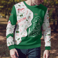 Dominica Christmas Ugly Christmas Sweater with Parrot Gift Box and Festive Pattern Design - Wonder Print Shop