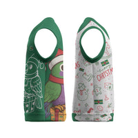 Dominica Christmas Knitted V-Neck Vest with Parrot Gift Box and Festive Pattern Design - Wonder Print Shop