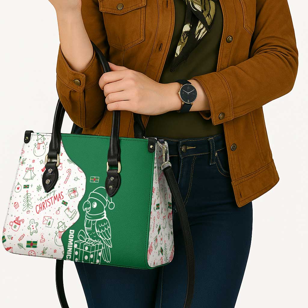 Dominica Christmas Leather Bag with Parrot Gift Box and Festive Pattern Design - Wonder Print Shop
