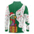 Dominica Christmas Long Sleeve Polo Shirt with Parrot Gift Box and Festive Pattern Design - Wonder Print Shop