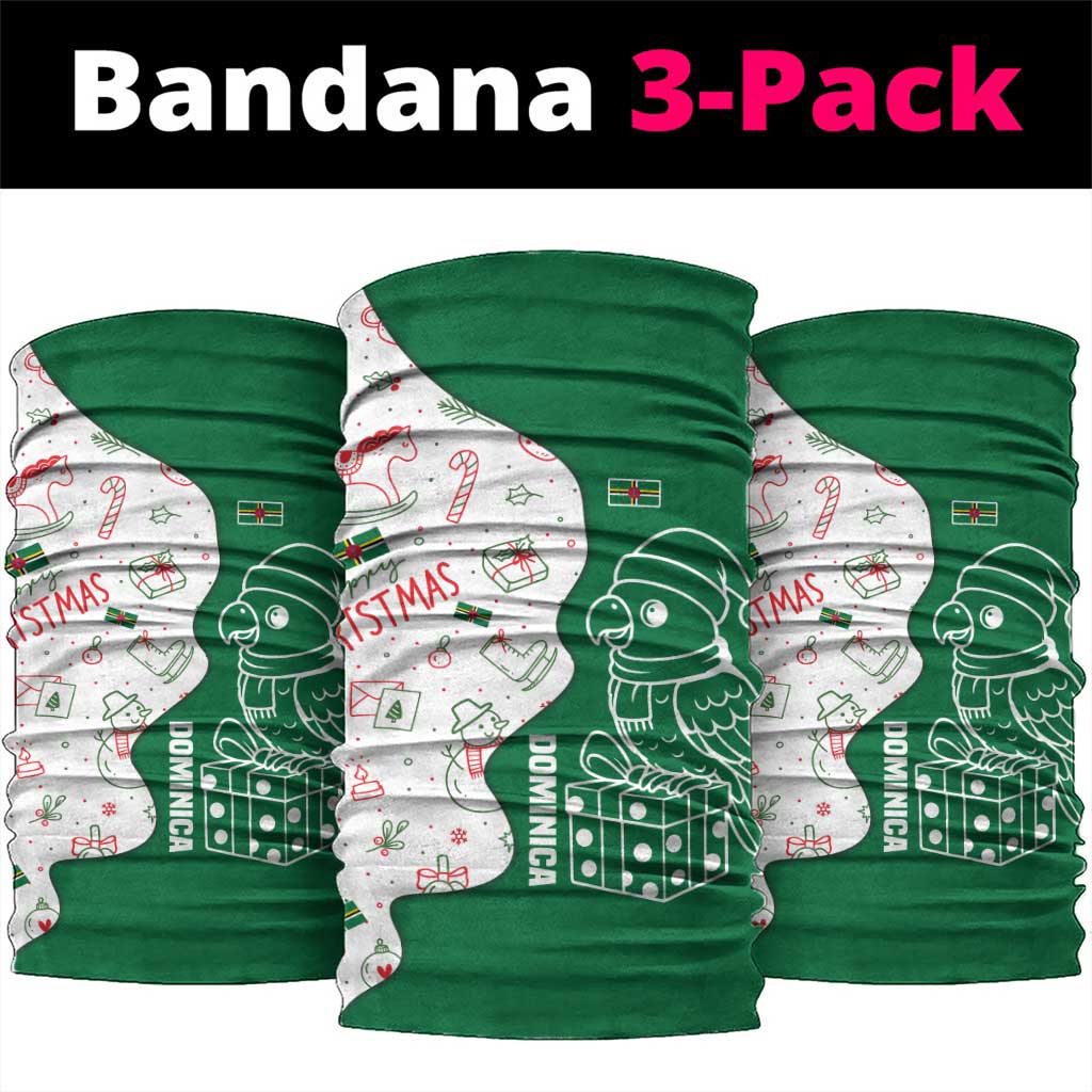 Dominica Christmas Neck Gaiter with Parrot Gift Box and Festive Pattern Design - Wonder Print Shop
