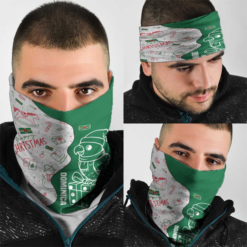 Dominica Christmas Neck Gaiter with Parrot Gift Box and Festive Pattern Design - Wonder Print Shop