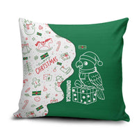 Dominica Christmas Pillow Cover with Parrot Gift Box and Festive Pattern Design - Wonder Print Shop