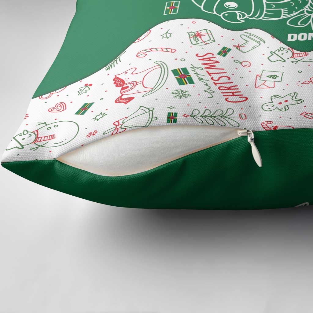 Dominica Christmas Pillow Cover with Parrot Gift Box and Festive Pattern Design - Wonder Print Shop