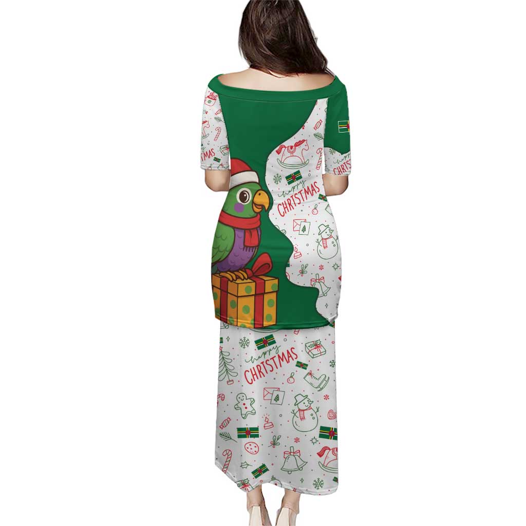 Dominica Christmas Puletasi with Parrot Gift Box and Festive Pattern Design - Wonder Print Shop