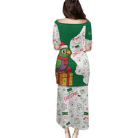 Dominica Christmas Puletasi with Parrot Gift Box and Festive Pattern Design - Wonder Print Shop