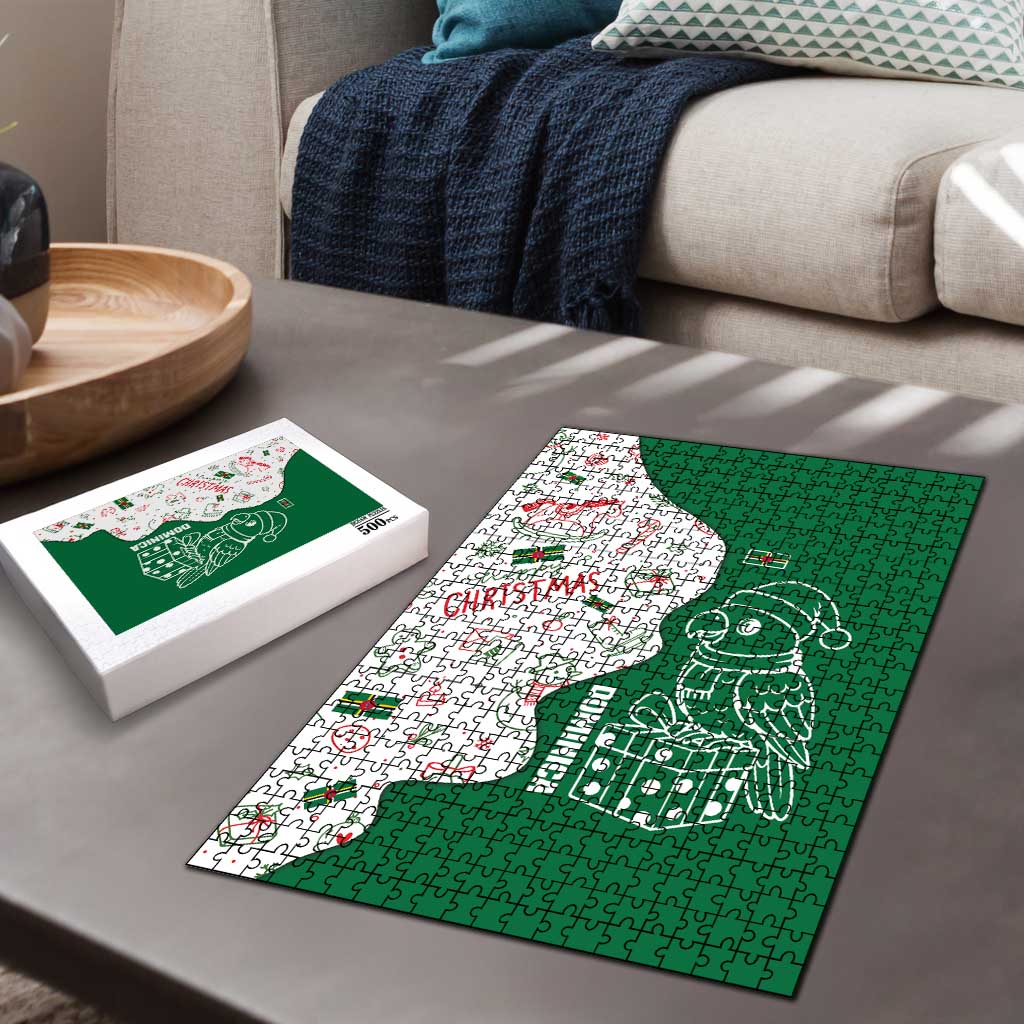 Dominica Christmas Puzzle with Parrot Gift Box and Festive Pattern Design - Wonder Print Shop