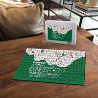 Dominica Christmas Puzzle with Parrot Gift Box and Festive Pattern Design - Wonder Print Shop