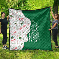 Dominica Christmas Quilt with Parrot Gift Box and Festive Pattern Design - Wonder Print Shop