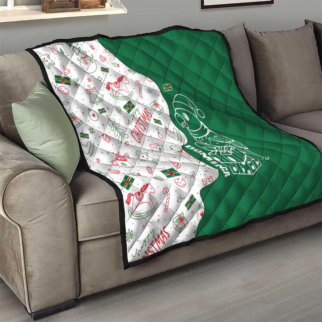 Dominica Christmas Quilt with Parrot Gift Box and Festive Pattern Design - Wonder Print Shop