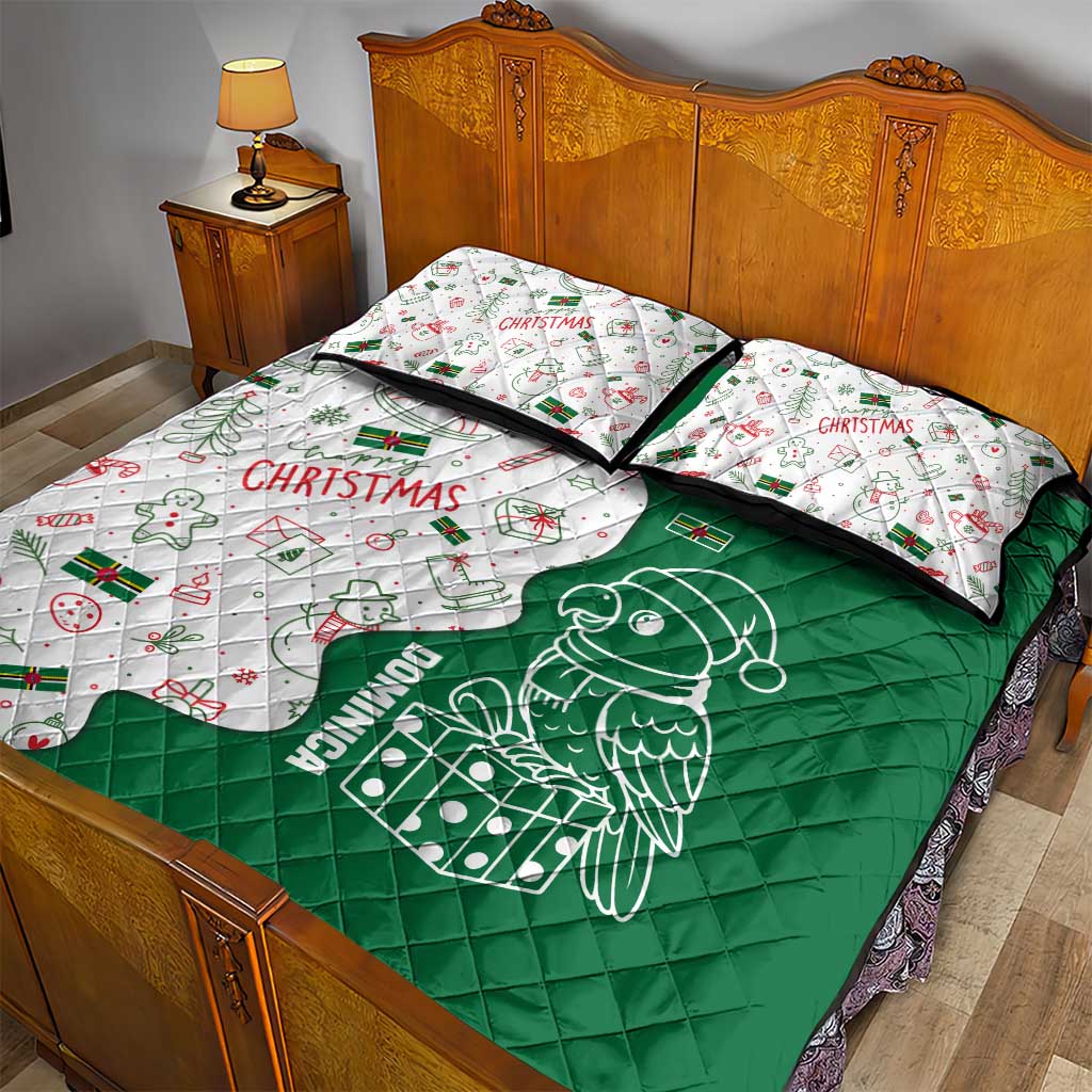 Dominica Christmas Quilt Bed Set with Parrot Gift Box and Festive Pattern Design - Wonder Print Shop