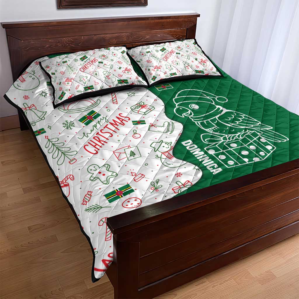 Dominica Christmas Quilt Bed Set with Parrot Gift Box and Festive Pattern Design - Wonder Print Shop