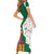 Dominica Christmas Short Sleeve Bodycon Dress with Parrot Gift Box and Festive Pattern Design - Wonder Print Shop