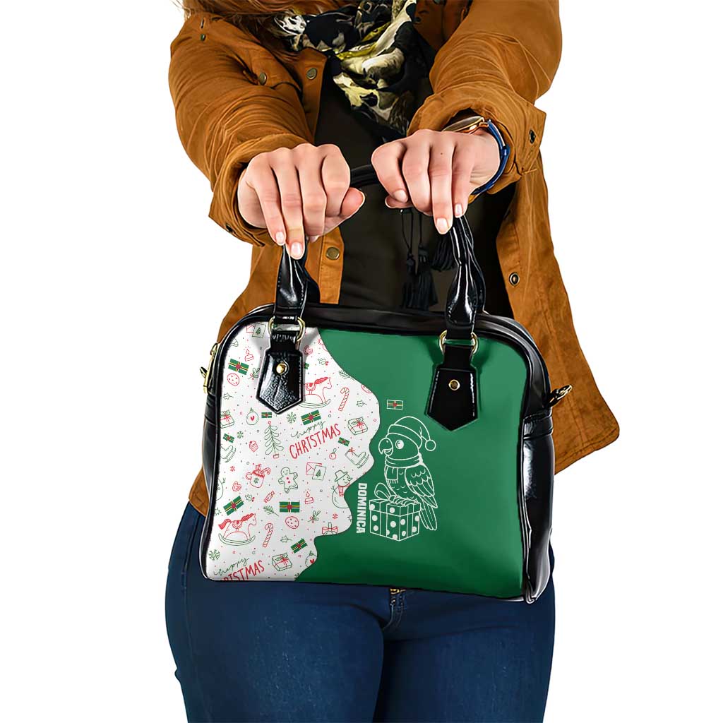 Dominica Christmas Shoulder Handbag with Parrot Gift Box and Festive Pattern Design - Wonder Print Shop