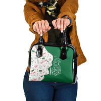 Dominica Christmas Shoulder Handbag with Parrot Gift Box and Festive Pattern Design - Wonder Print Shop