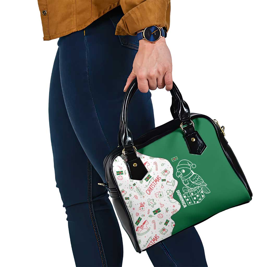 Dominica Christmas Shoulder Handbag with Parrot Gift Box and Festive Pattern Design - Wonder Print Shop