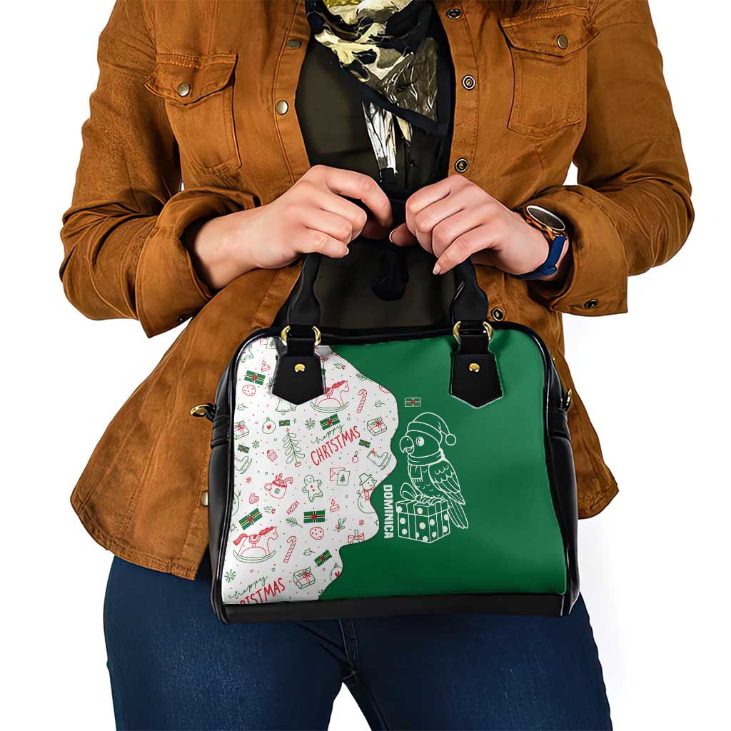 Dominica Christmas Shoulder Handbag with Parrot Gift Box and Festive Pattern Design - Wonder Print Shop