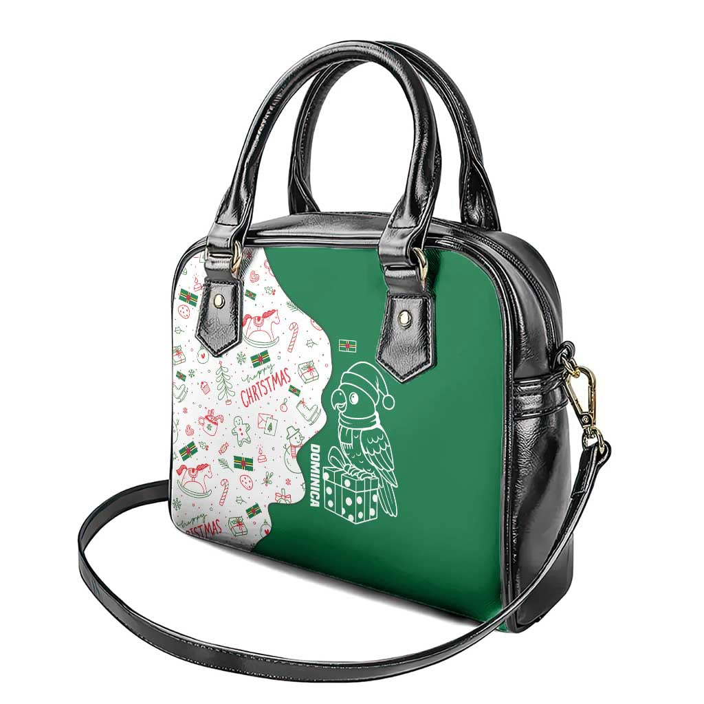 Dominica Christmas Shoulder Handbag with Parrot Gift Box and Festive Pattern Design - Wonder Print Shop