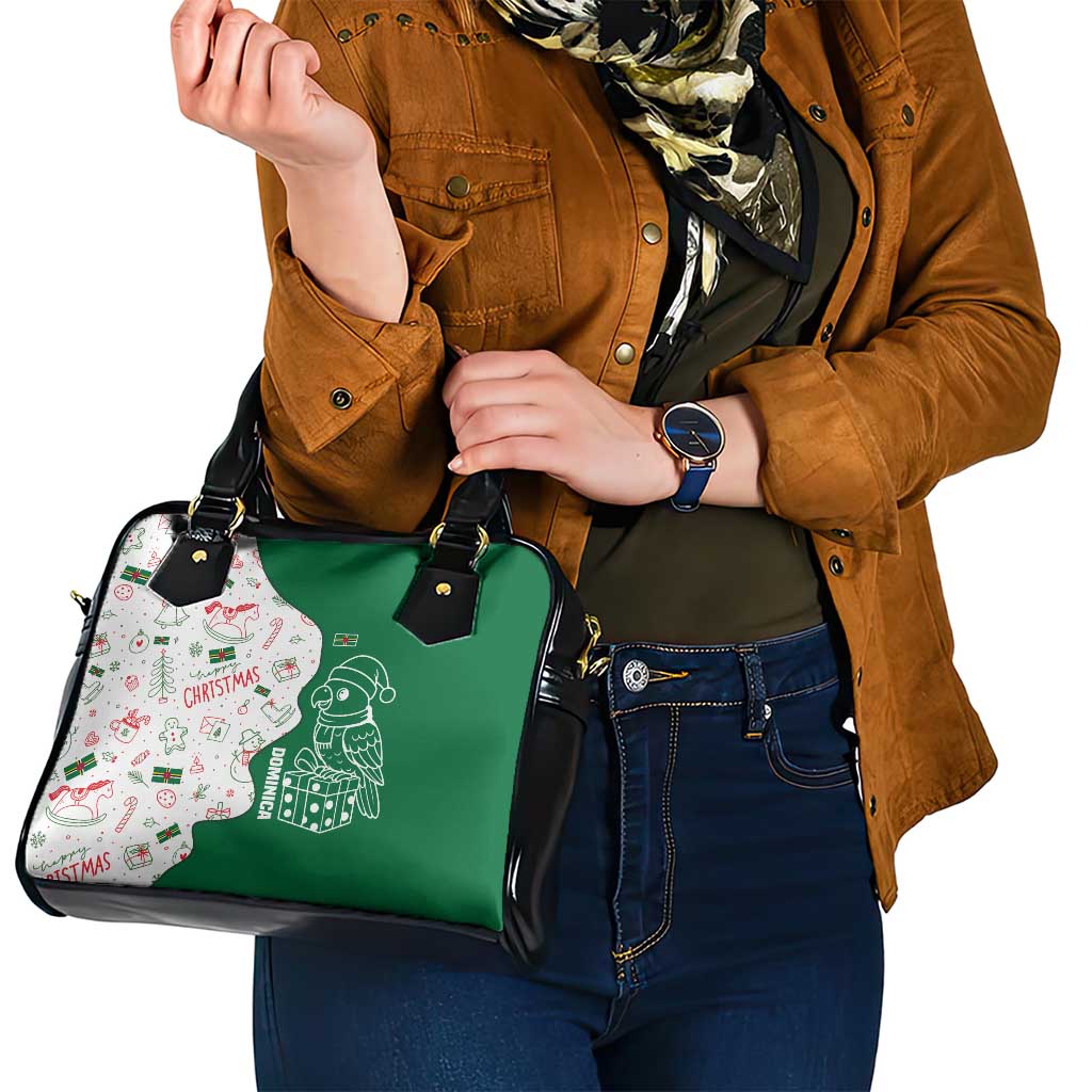 Dominica Christmas Shoulder Handbag with Parrot Gift Box and Festive Pattern Design - Wonder Print Shop