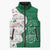 Dominica Christmas Sleeveless Puffer Jacket with Parrot Gift Box and Festive Pattern Design - Wonder Print Shop