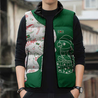 Dominica Christmas Sleeveless Puffer Jacket with Parrot Gift Box and Festive Pattern Design - Wonder Print Shop