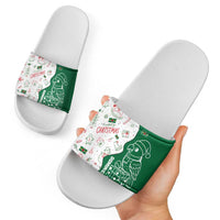 Dominica Christmas Slide Sandals with Parrot Gift Box and Festive Pattern Design - Wonder Print Shop