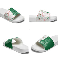 Dominica Christmas Slide Sandals with Parrot Gift Box and Festive Pattern Design - Wonder Print Shop