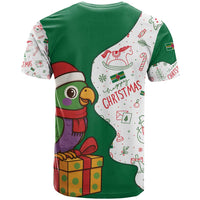 Dominica Christmas T Shirt with Parrot Gift Box and Festive Pattern Design - Wonder Print Shop