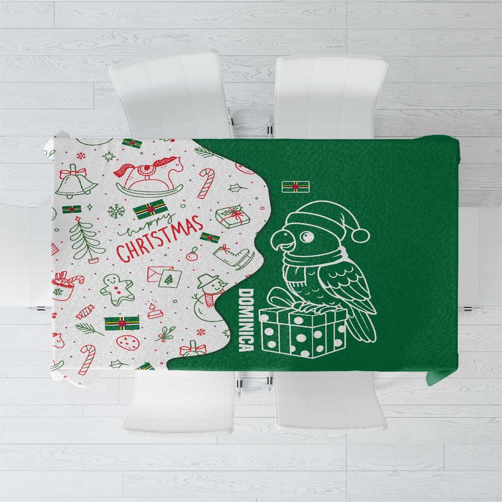 Dominica Christmas Tablecloth with Parrot Gift Box and Festive Pattern Design - Wonder Print Shop