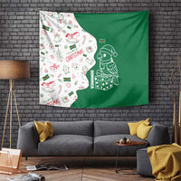 Dominica Christmas Tapestry with Parrot Gift Box and Festive Pattern Design - Wonder Print Shop