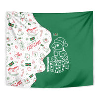 Dominica Christmas Tapestry with Parrot Gift Box and Festive Pattern Design - Wonder Print Shop