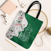 Dominica Christmas Tote Bag with Parrot Gift Box and Festive Pattern Design - Wonder Print Shop