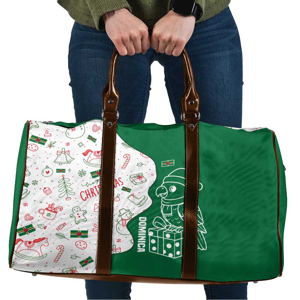Dominica Christmas Travel Bag with Parrot Gift Box and Festive Pattern Design - Wonder Print Shop