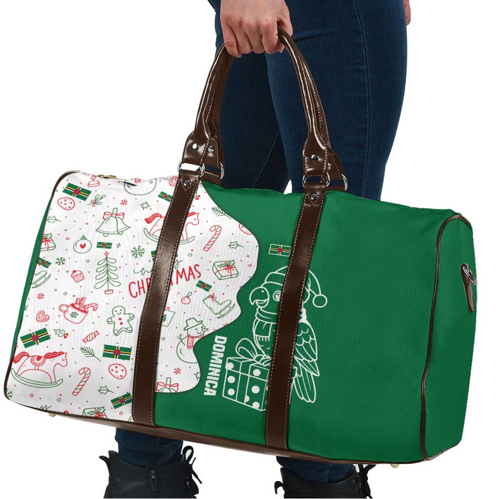 Dominica Christmas Travel Bag with Parrot Gift Box and Festive Pattern Design - Wonder Print Shop