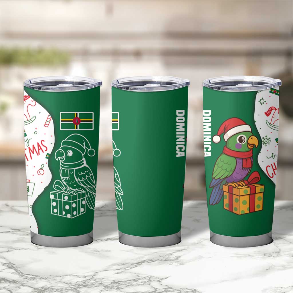 Dominica Christmas Tumbler Cup with Parrot Gift Box and Festive Pattern Design - Wonder Print Shop