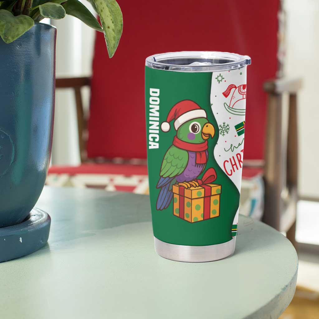 Dominica Christmas Tumbler Cup with Parrot Gift Box and Festive Pattern Design - Wonder Print Shop