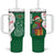 Dominica Christmas Tumbler With Handle with Parrot Gift Box and Festive Pattern Design - Wonder Print Shop
