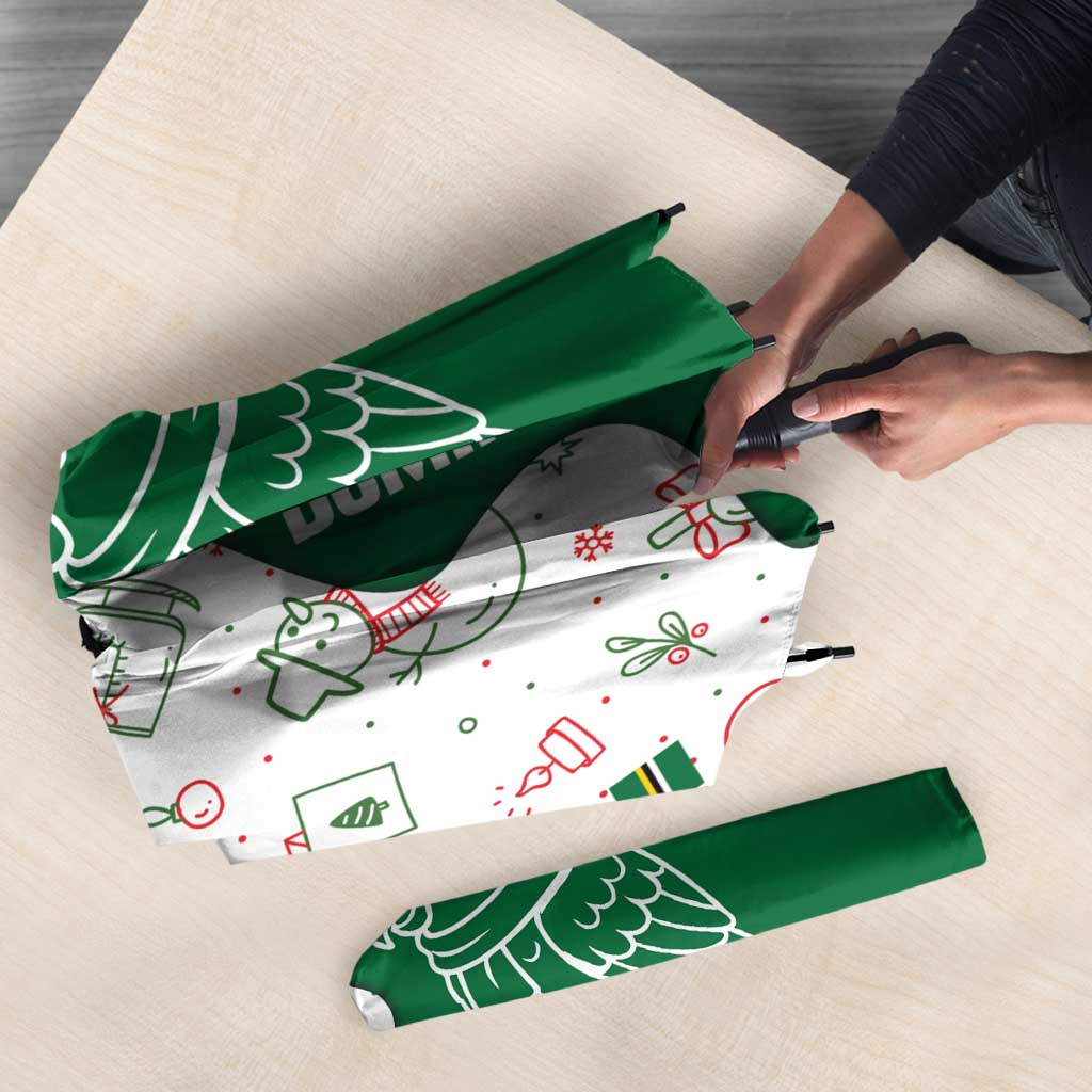 Dominica Christmas Umbrella with Parrot Gift Box and Festive Pattern Design - Wonder Print Shop