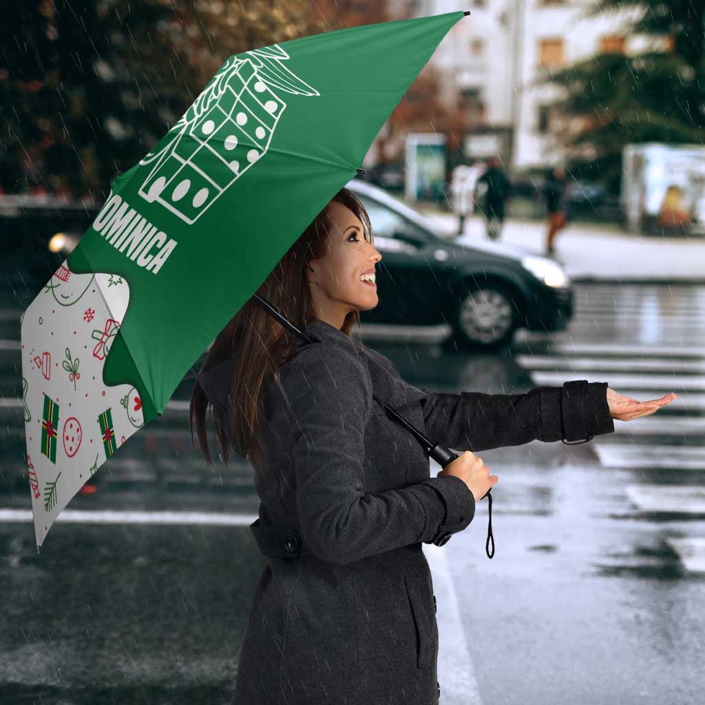 Dominica Christmas Umbrella with Parrot Gift Box and Festive Pattern Design - Wonder Print Shop