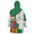 Dominica Christmas Wearable Blanket Hoodie with Parrot Gift Box and Festive Pattern Design - Wonder Print Shop