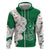 Dominica Christmas Zip Hoodie with Parrot Gift Box and Festive Pattern Design - Wonder Print Shop