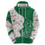 Dominica Christmas Zip Hoodie with Parrot Gift Box and Festive Pattern Design - Wonder Print Shop