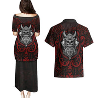 Blood Of Viking Warrior Couples Matching Puletasi Dress and Hawaiian Shirt - Wonder Print Shop