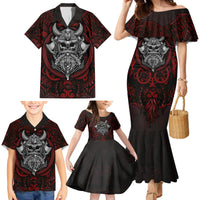Blood Of Viking Warrior Family Matching Mermaid Dress and Hawaiian Shirt - Wonder Print Shop